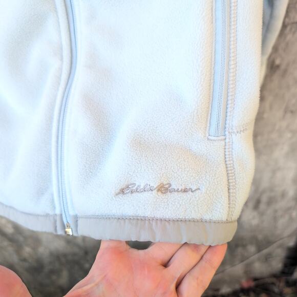Eddie Bauer Polartec Full Zip Fleece Jacket Women's Large Baby Blue - Picture 3 of 11